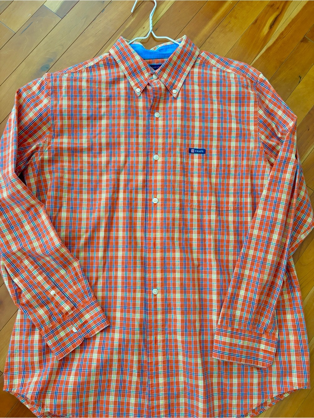 Chaps Orange Plaid Button-Down Shirt
